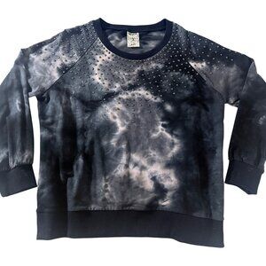 Vocal Womens L Tie-Dye Sweatshirt Studded Rocker Western Biker Grunge Cotton Y2K